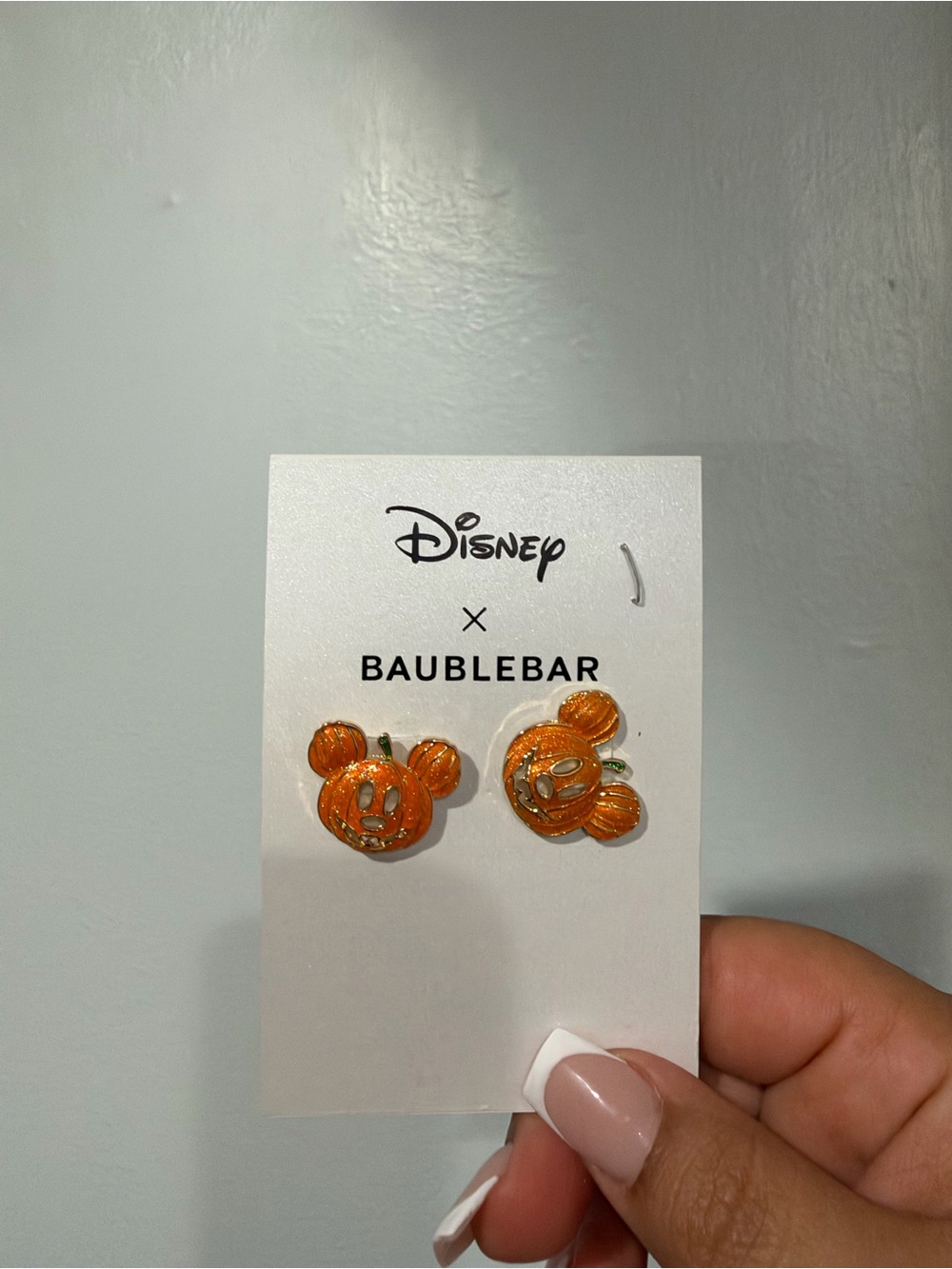 BaubleBar Orange Pumpkin Mickey Stud Earrings for Kids